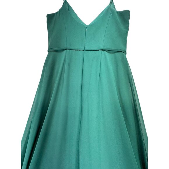 Davids Bridal Chiffon Sleeveless A-Line Gown V-Neck & Spaghetti Straps Dress Siz - Picture 13 of 15